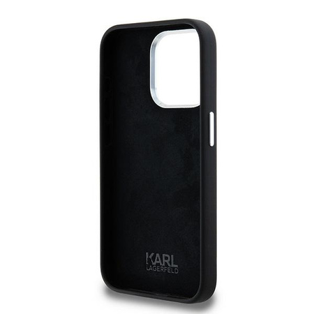 KARL LAGERFELD ETUI SILICONE METAL SCRIPT LOGO DO IPHONE 15 PRO MAX