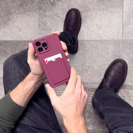 Card Armor Case etui pokrowiec do iPhone 11 Pro portfel na kartę silikonowe pancerne etui Air Bag czerwony