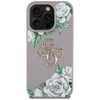 GUESS ETUI CASE 4G LOGO DO IPHONE 16 PRO GRAINED ROSES DOPASOWANIE I DESIGN