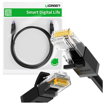 UGREEN KABEL SIECIOWY PŁASKI RJ45 CAT 6 UTP 10M DO LAPTOPA ZŁOTO NIKLOWANE