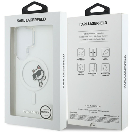 Etui Karl Lagerfeld IML Peekaboo Choupette MagSafe do Samsung Galaxy S26 Ultra przezroczysty