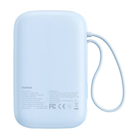 BASEUS POWERBANK QPOW 2 10000MAH 30W 2XUSB-C DO TELEFONÓW SZYBKIE ŁADOWANIE