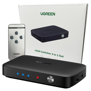 UGREEN PRZEŁĄCZNIK SWITCH HDMI KVM DO KOMPUTER MONITOR 3 WEJŚCIA 4K