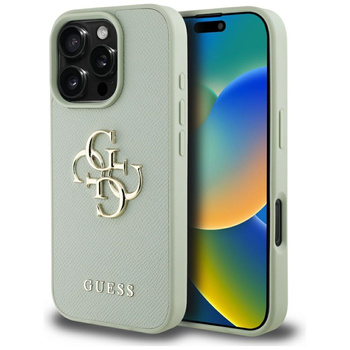 GUESS ETUI POKROWIEC TPU DO IPHONE 16 PRO Z LOGO BIG 4G DESIGN GRANULOWANY