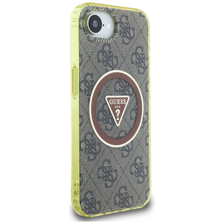 GUESS ETUI CASE IML METAL GLITTER DO IPHONE 16E DO MAGSAFE CIRCLE TRIANGLE