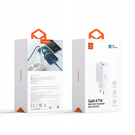 £adowarka Mcdodo mini GaN 2X USB/USB-C PD QC - 47W czarna