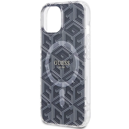 Etui Guess IML GCube MagSafe na iPhone 15 / 14 / 13 - czarne