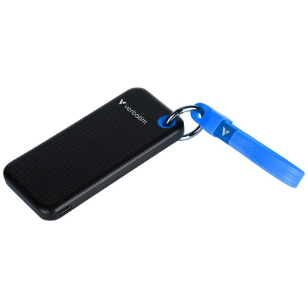 Dysk Zewnętrzny Verbatim Pocket SSD 2TB  - brelok do kluczy z kablem USB-C 3.2 gen.2 czarno-niebieski/black-blue 32195