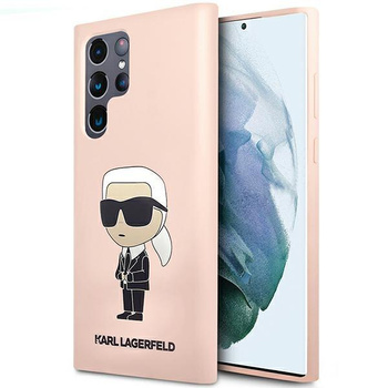 Etui Karl Lagerfeld KLHCS23LSNIKBCP Sam S23 Ultra S918 hardcase - różowe Silicone Ikonik