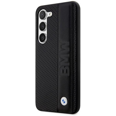 Etui BMW BMHCS23S22RDPK S23 S911 - czarne Leather Textured & Stripe