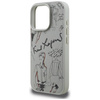 Etui Karl Lagerfeld Grained Pattern & Logo MagSafe do iPhone 16 Pro szary