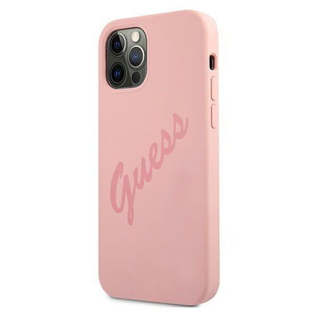 Guess GUHCP12LLSVSPI iPhone 12 Pro Max 6,7" różowy/pink hardcase Script Vintage