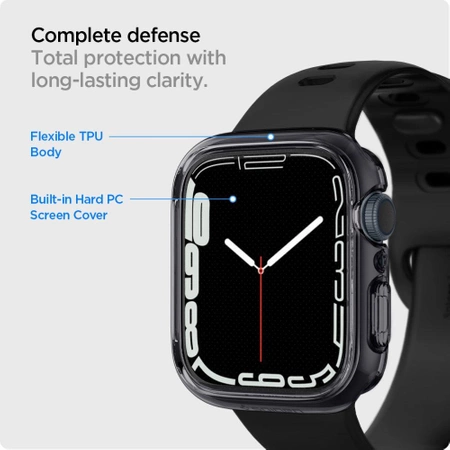 Etui Spigen Ultra Hybrid na Apple Watch 7 / 8 / 9 (45 mm) - przezroczysto-szary