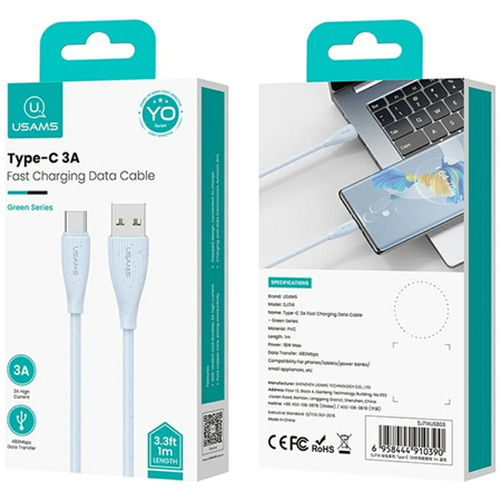 USAMS KABEL USB-A DO USB-C 18W 3A DO TELEFONÓW SZYBKIE ŁADOWANIE