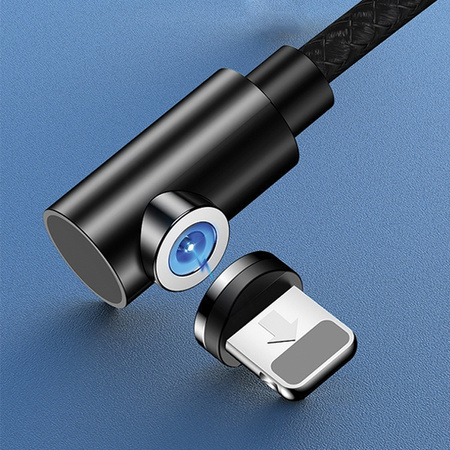 USAMS KABEL USB-A DO LIGHTNING 1M KĄTOWY MAGNETYCZNY DO TELEFONÓW APPLE