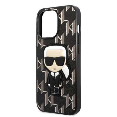 Etui Karl Lagerfeld KLHCP13LPMNIKBK na iPhone 13 Pro / 13 hardcase - czarne Monogram Ikonik Patch