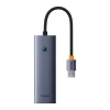 BASEUS HUB USB-A 4W1 DO LAPTOPA PC 3 X USB-A 3.0 RJ45 ZŁĄCZE SZYB
