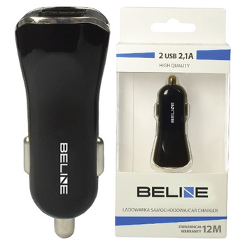 BELINE ŁADOWARKA SAMOCHODOWA 2XUSB 2,1A DO TELEFONÓW SAMOCHODOWE ŁADOWANIE