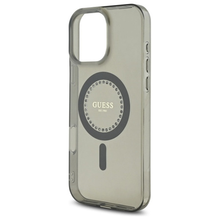 GUESS ETUI HARDCASE IML RHINESTONES DO MAGSAFE DO IPHONE 16 PRO 6.3