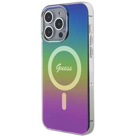 GUESS POKROWIEC DO IPHONE 15 PRO MAX DO MAGSAFE HARDCASE IML IRIDESCENT