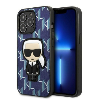 Etui Karl Lagerfeld KLHCP13LPMNIKBL na iPhone 13 Pro / 13 hardcase - niebieskie Monogram Ikonik Patch