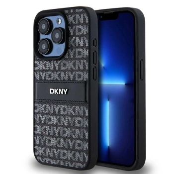 DKNY HARDCASE SKÓRZANE ETUI DO IPHONE 15 PRO MAX 6.7 Z LOGO METALOWYM MONO