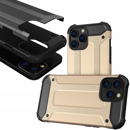 HURTEL HYBRYDOWE ETUI POKROWIEC DO IPHONE 13 PRO MAX PANCERNE ZŁOTE