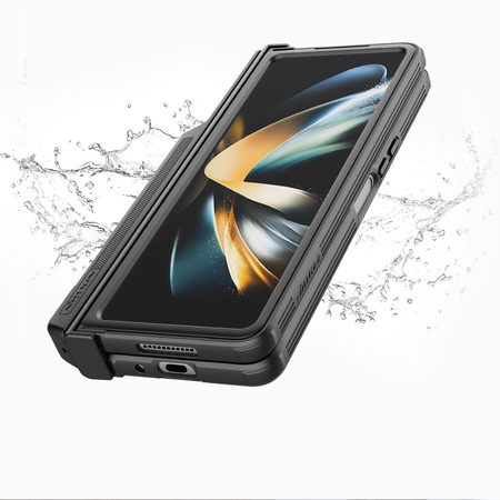 Nillkin CamShield Pro Case (suit) etui Samsung Galaxy Z Fold 4 pokrowiec z osłoną na aparat podstawka niebieskie