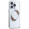 Etui Guess IML Flowers Wreatch MagSafe na iPhone 15 Pro Max - przezroczyste