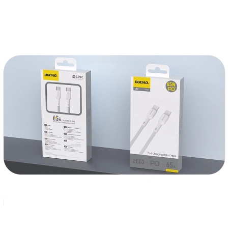 DUDAO KABEL L9C 65W USB-C DO USB-C DO ŁADOWANIA TELEFONÓW 1M Z SZYBKIM