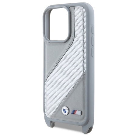 BMW BMHCP16L23PSCCG iPhone 16 Pro 6.3   szary/grey hardcase M Edition Carbon Stripe & Strap