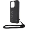 Etui BMW Signature Leather Wordmark Cord na iPhone 15 Pro - czarne