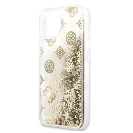 Guess GUHCP13SLGPEGO iPhone 13 mini 5,4" złoty/gold hardcase Peony Liquid Glitter