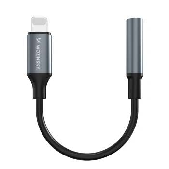 Adapter Wozinsky WALJ-01 Lightning - mini jack 3,5mm - czarny