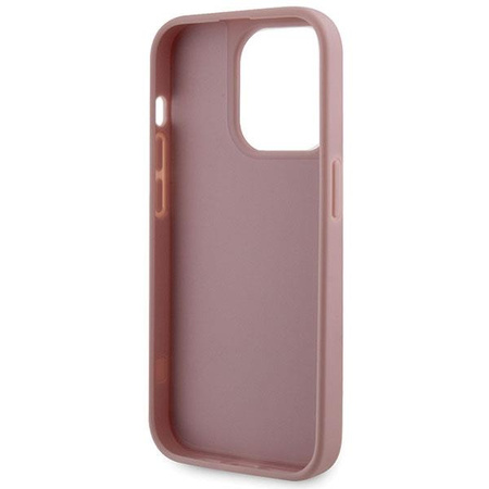 Etui Guess GUHCP14LHDGTPP na iPhone 14 Pro - różowe Rhinestone Triangle