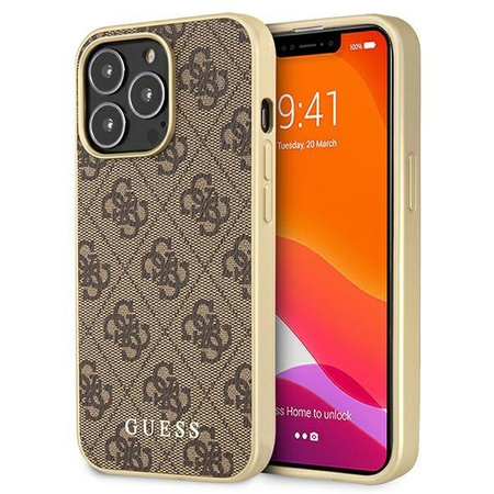 Guess GUHMP13LG4GB iPhone 13 Pro / 13 6,1" brązowy/brown hard case 4G Collection Magsafe