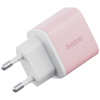 Ładowarka sieciowa Bazic GoPort Velox    Kit USB-C/USB-A GaN 35W z kablem różowy