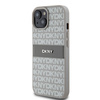 DKNY ETUI HARDCASE DO IPHONE 15 14 13 Z LEATHER MONO STRIPE & METAL LOGO
