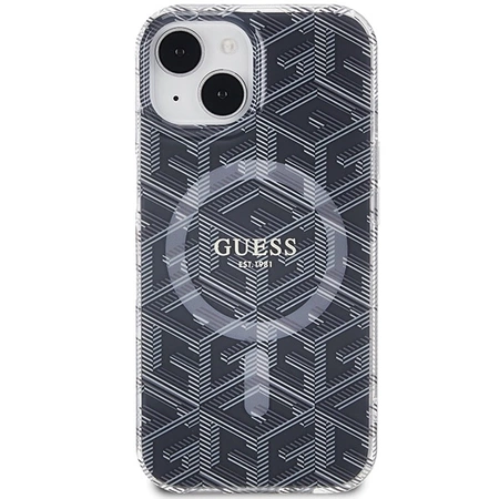 Etui Guess IML GCube MagSafe na iPhone 15 / 14 / 13 - czarne