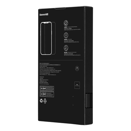 Baseus zestaw 2x szkło hartowane do iPhone 14 Pro Max na cały ekran z osłoną na głośnik 0.3mm + ramka montażowa