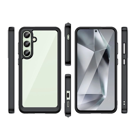 HURTEL ETUI DO SAMSUNG GALAXY S24 FE OUTER SPACE Z RAMKĄ ŻELOWĄ PROTEKCYJNE