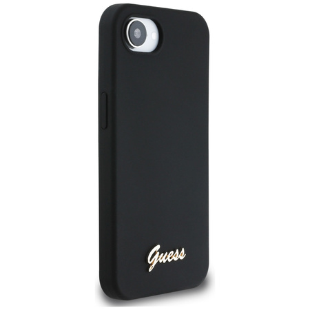 GUESS ETUI POKROWIEC DO IPHONE 16E DO MAGSAFE SILICONE SCRIPT METAL LOGO