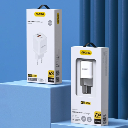 DUDAO ŁADOWARKA SIECIOWA GAN 33W PPS USB C/USB DO TELEFONÓW SZYBKIE