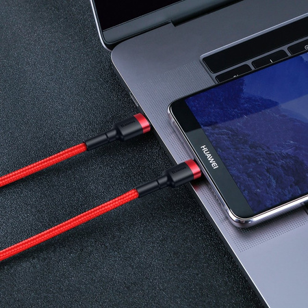 Baseus Cafule Cable wytrzymały nylonowy kabel przewód USB-C PD / USB-C PD PD2.0 60W 20V 3A QC3.0 2M czarno-szary (CATKLF-HG1)