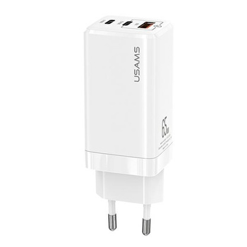 USAMS ŁADOWARKA SIECIOWA 65W 2XUSB-C DO IPHONE 12 13 14 15 PD FAST CHARGING