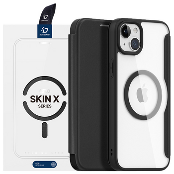 Etui iPhone 15 Pro Max magnetyczny pokrowiec MagSafe z klapką Dux Ducis Skin X Pro - czarny