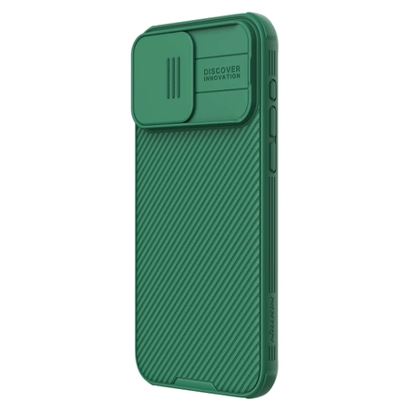 Pancerne etui Nillkin CamShield Pro Magnetic Case do iPhone 15 Pro z osłoną na aparat - zielone