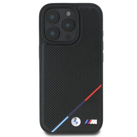 BMW BMHMP16L23PUPDK iPhone 16 Pro 6.3 czarny/black hardcase M Perforated Tricolor Line MagSafe