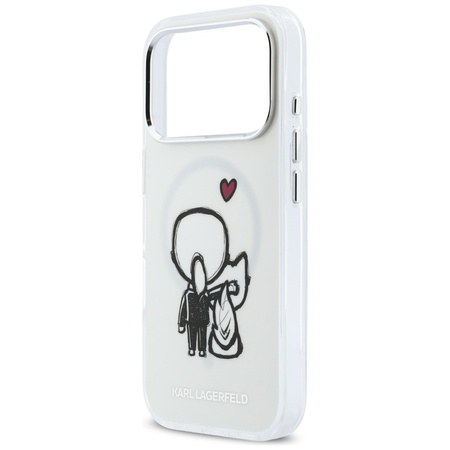 Etui Karl Lagerfeld Karl & Choupette Back MagSafe do iPhone 17 Pro przezroczysty