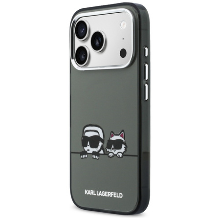 Etui Karl Lagerfeld IML Karl & Choupette Peekaboo Logo MagSafe do iPhone 17 Pro czarny